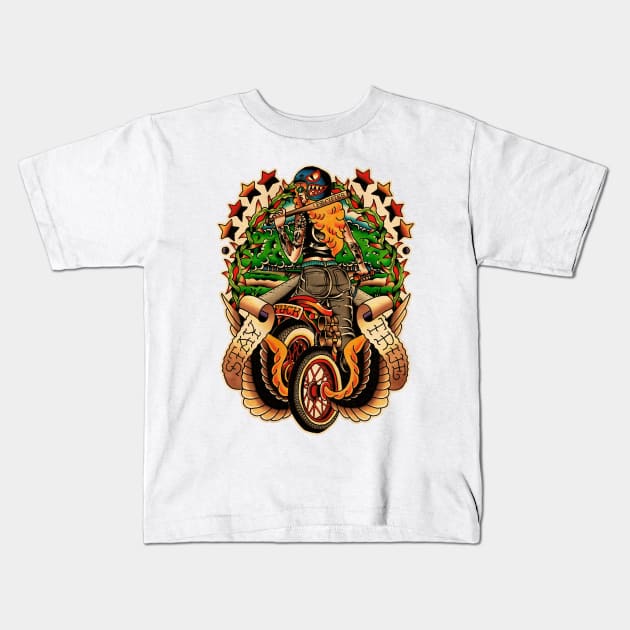 Biker Kids T-Shirt by Don Chuck Carvalho